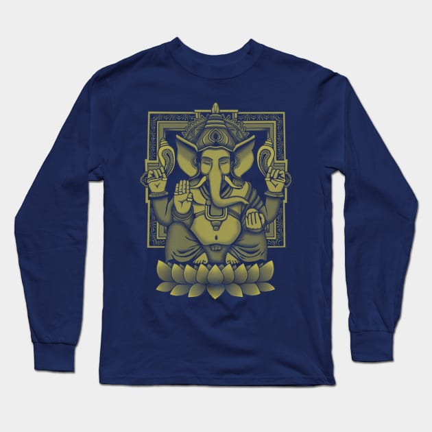 Ganesh Yellow Long Sleeve T-Shirt by GAz